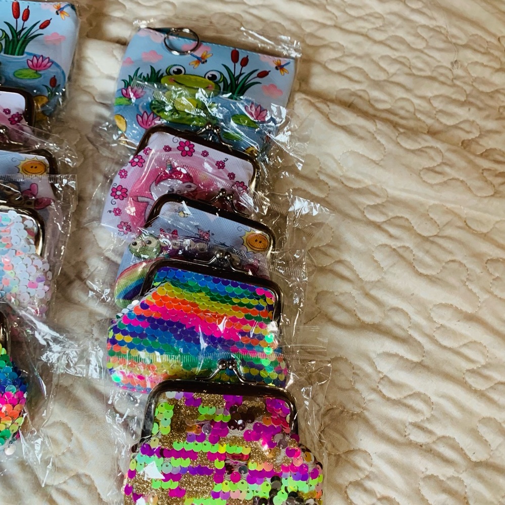 Colorful Kids Coin Purses Set/5 - Picture 2 of 9